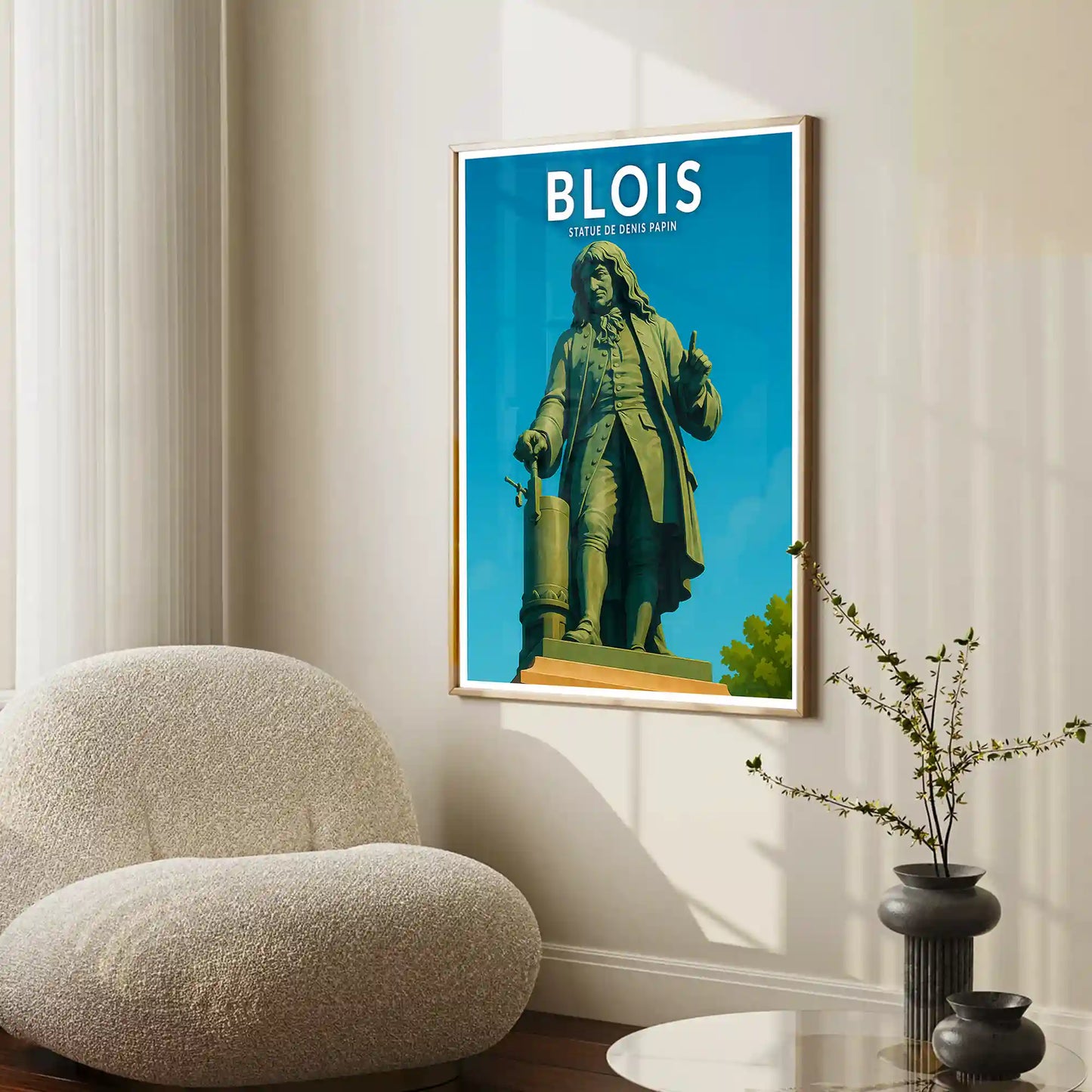 Affiche - Blois - Statue de Denis Papin
