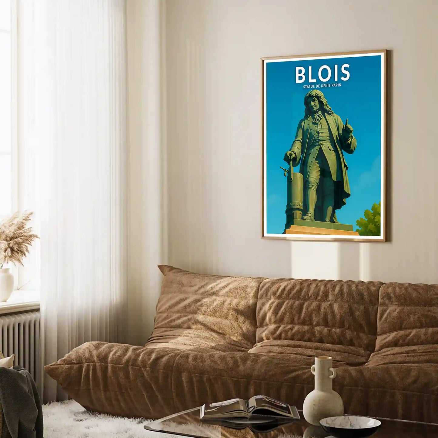 Affiche - Blois - Statue de Denis Papin