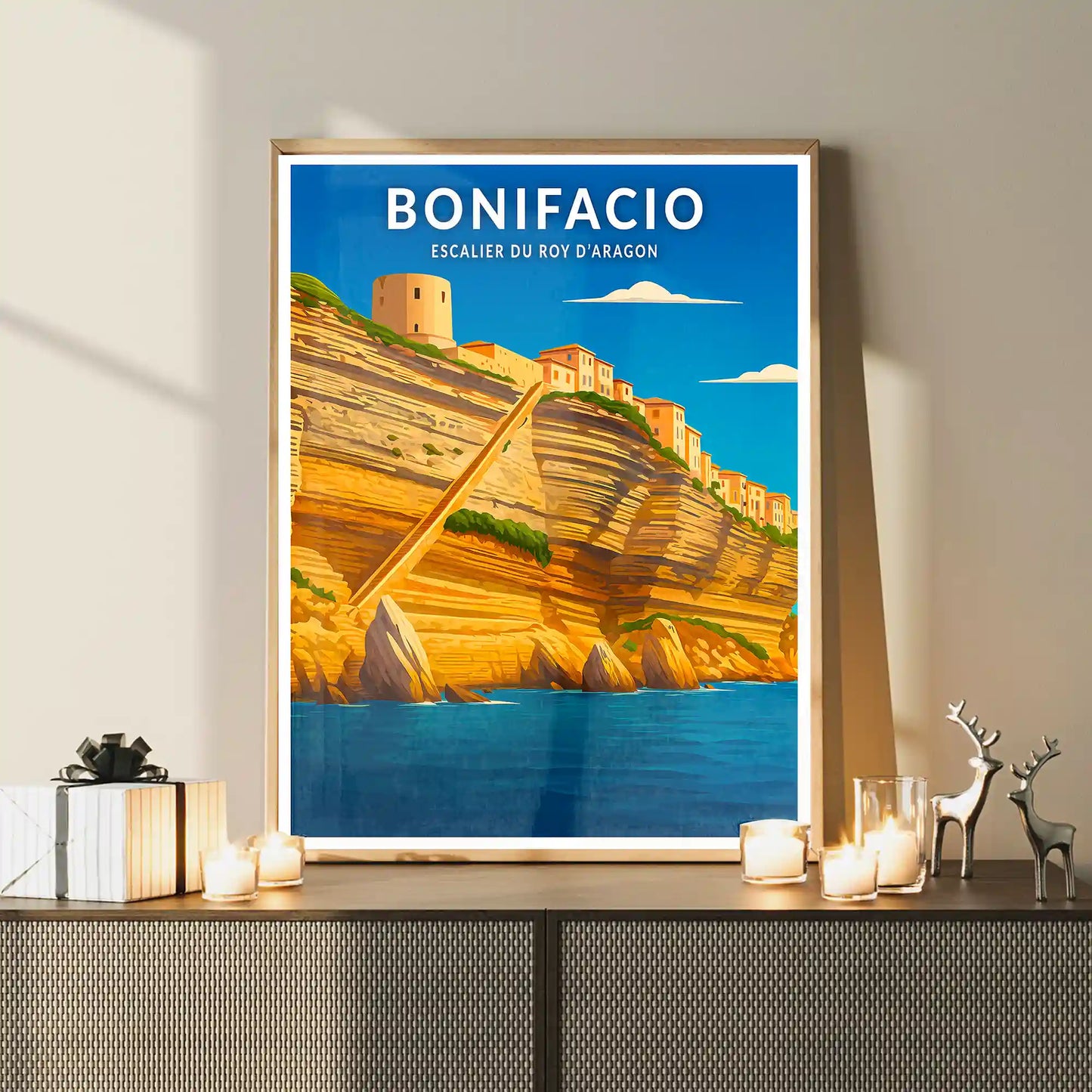 Affiche - Bonifacio - Escalier du Roy d'Aragon