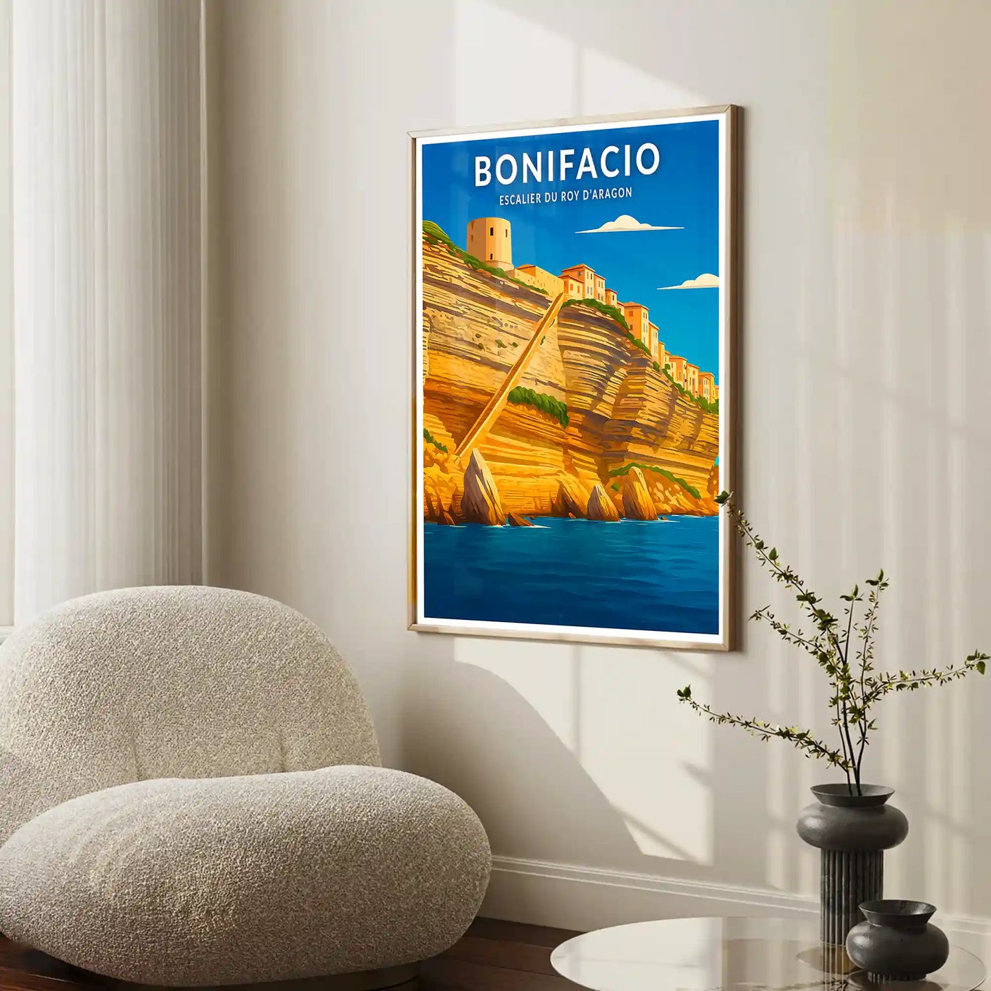Affiche - Bonifacio - Escalier du Roy d'Aragon