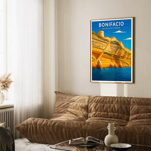 Affiche - Bonifacio - Escalier du Roy d'Aragon
