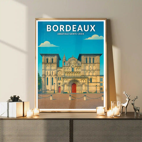 Affiche - Bordeaux - Abbatiale Sainte-Croix