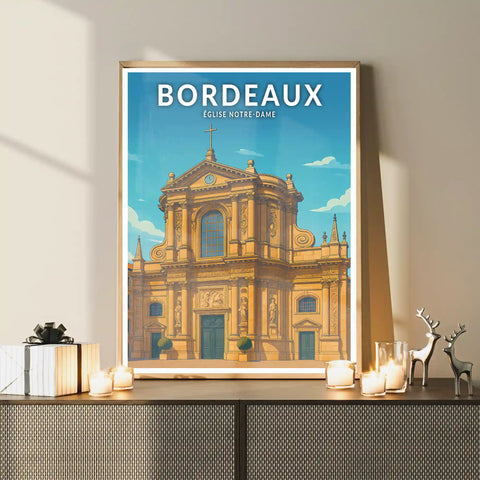 Affiche - Bordeaux - Église Notre-Dame