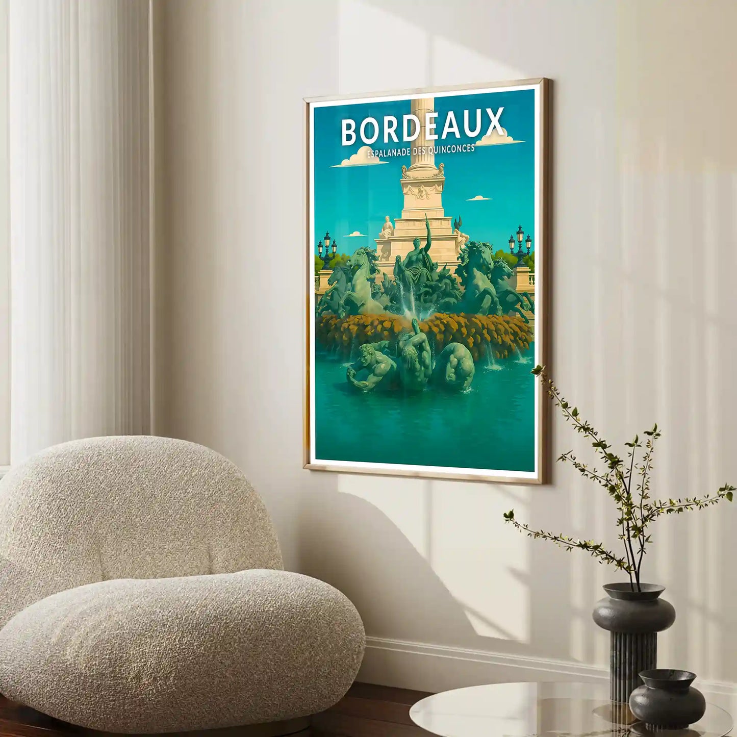 Affiche - Bordeaux - Esplanade des Quinconces