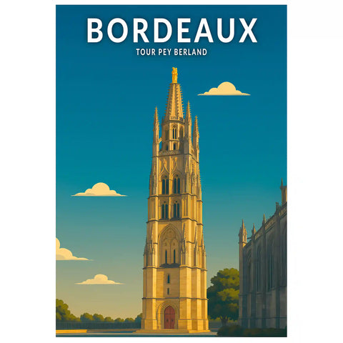 Affiche - Bordeaux - Tour Pey Berland