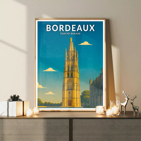 Affiche - Bordeaux - Tour Pey Berland