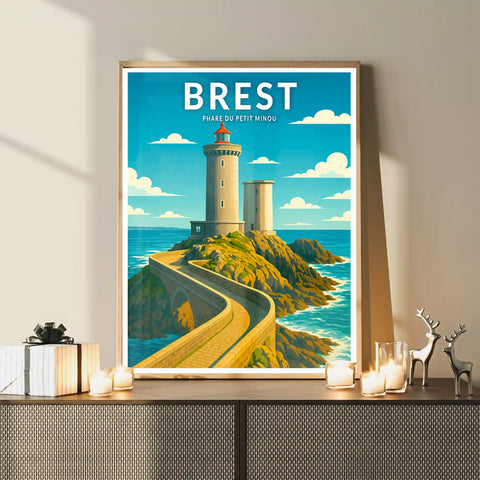 Affiche - Brest - Phare du Petit Minou