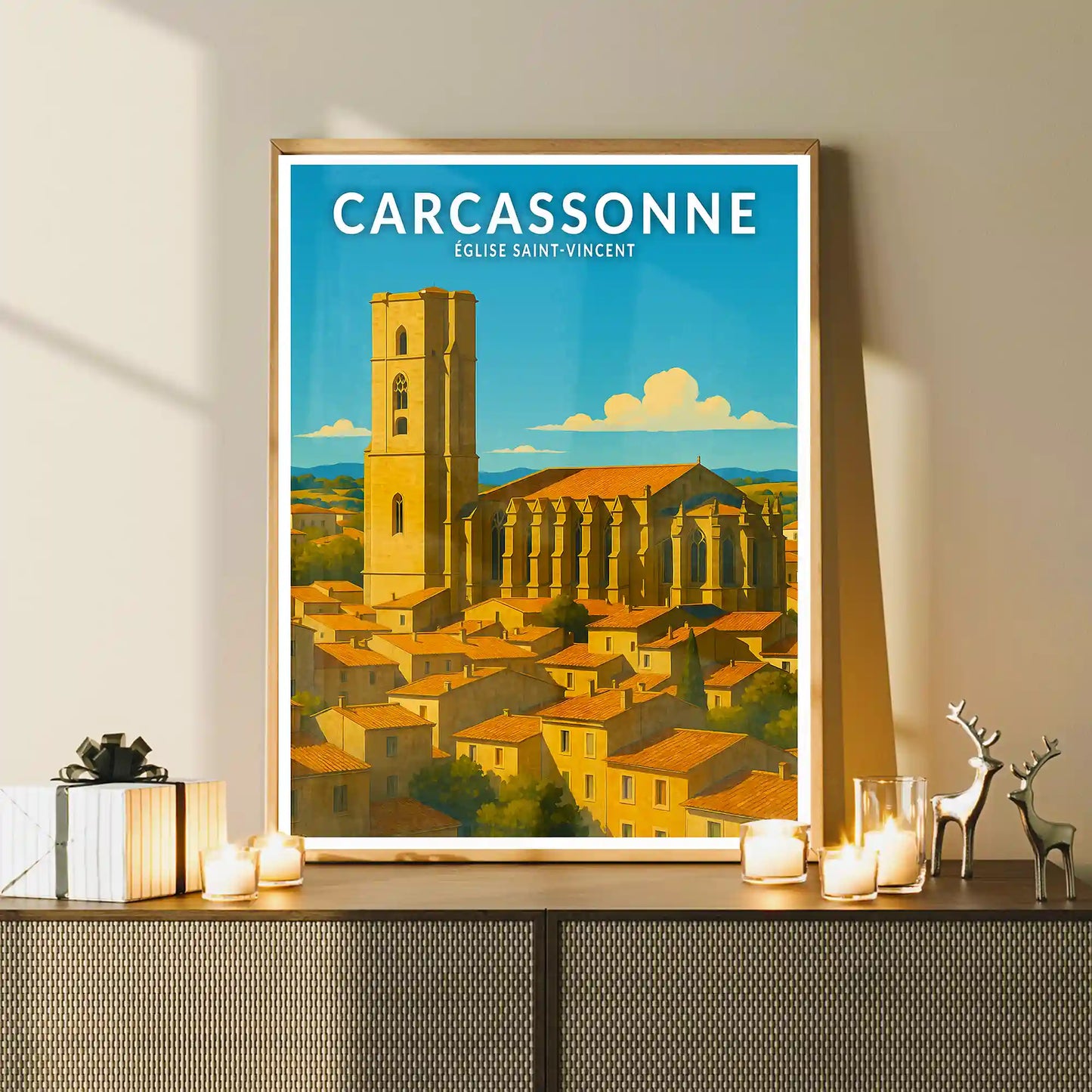 Affiche - Carcassonne - Église Saint-Vincent