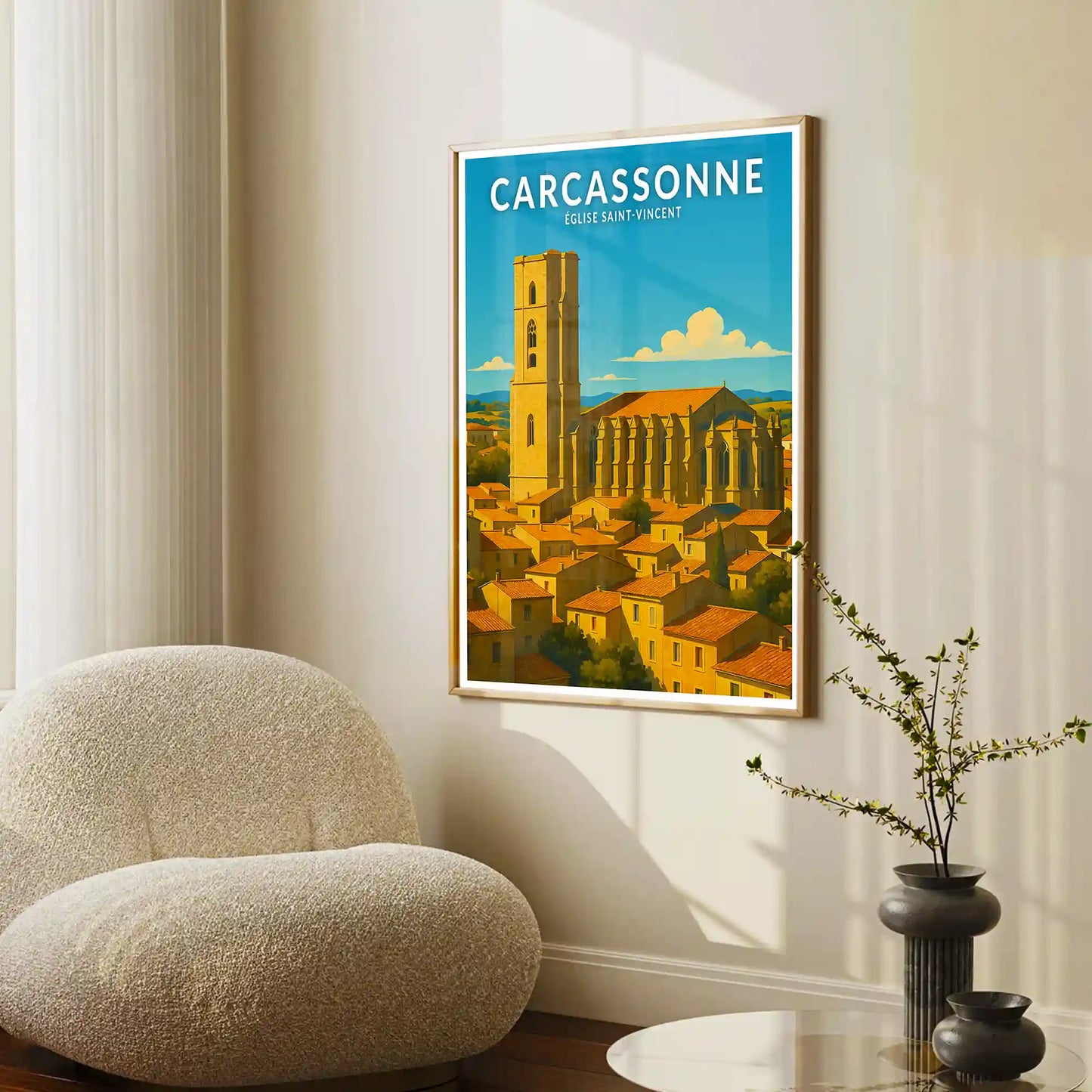 Affiche - Carcassonne - Église Saint-Vincent