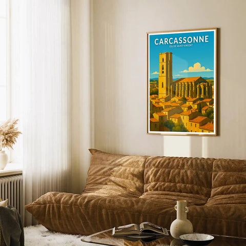 Affiche - Carcassonne - Église Saint-Vincent
