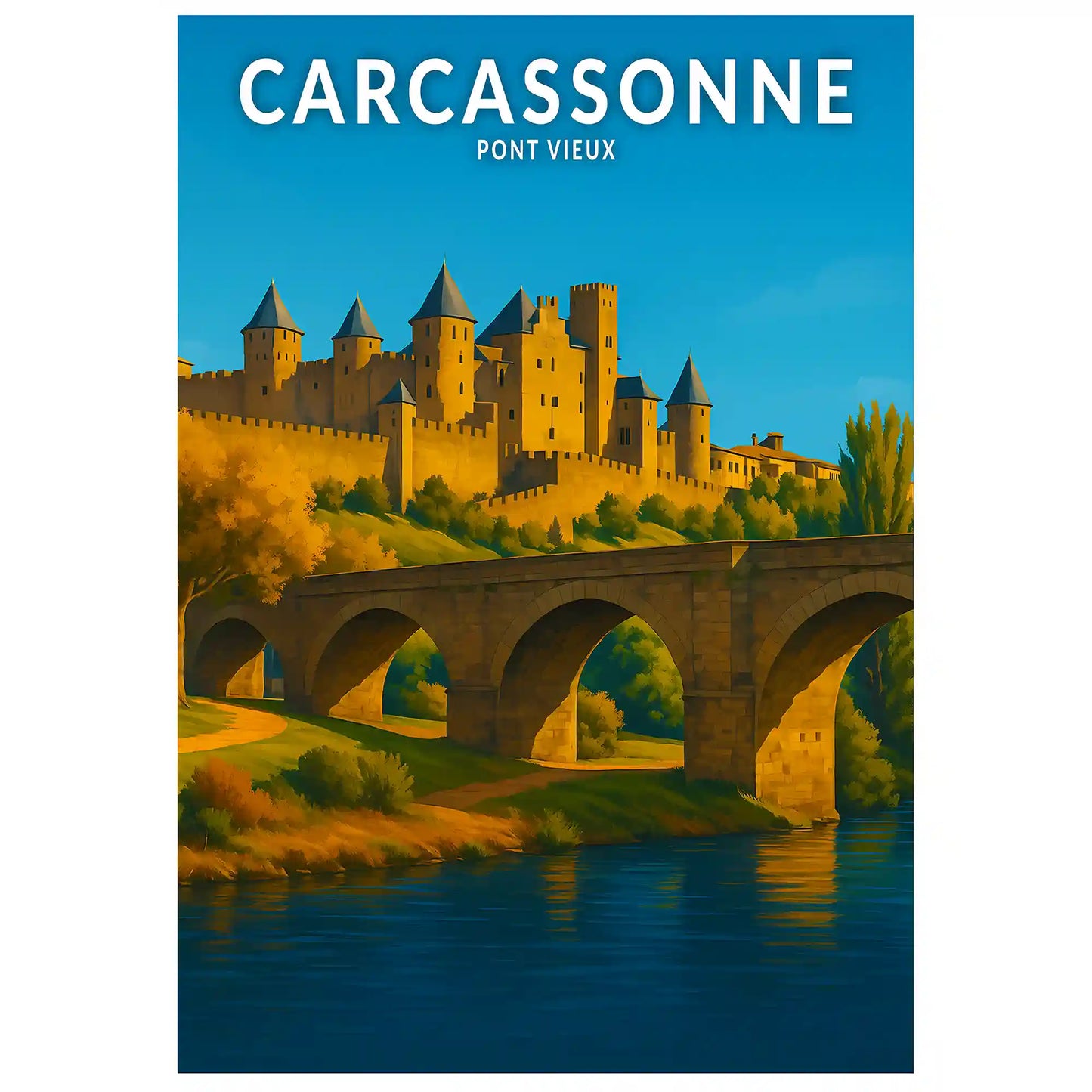 Affiche - Carcassonne - Pont Vieux