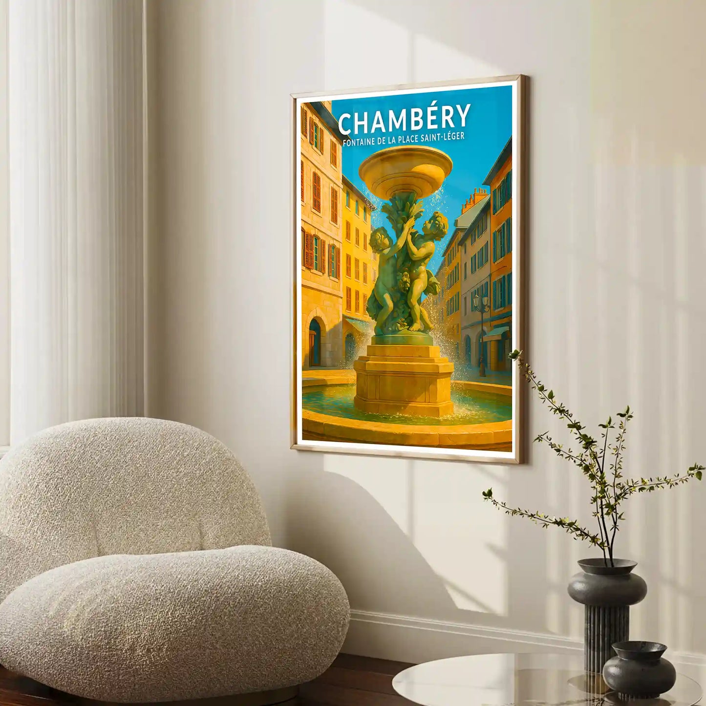 Affiche - Chambéry - Fontaine de la Place Saint-Léger