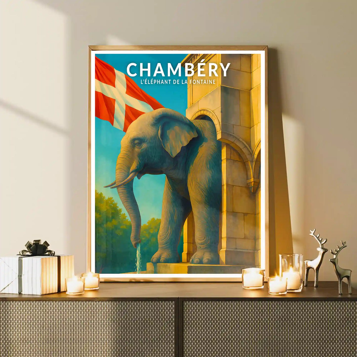 Affiche - Chambéry - l'Éléphant de la Fontaine