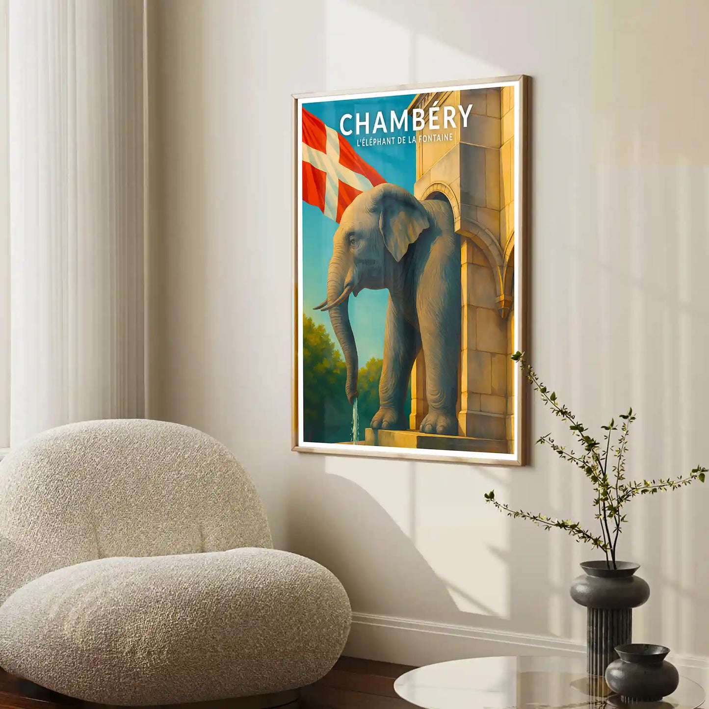 Affiche - Chambéry - l'Éléphant de la Fontaine