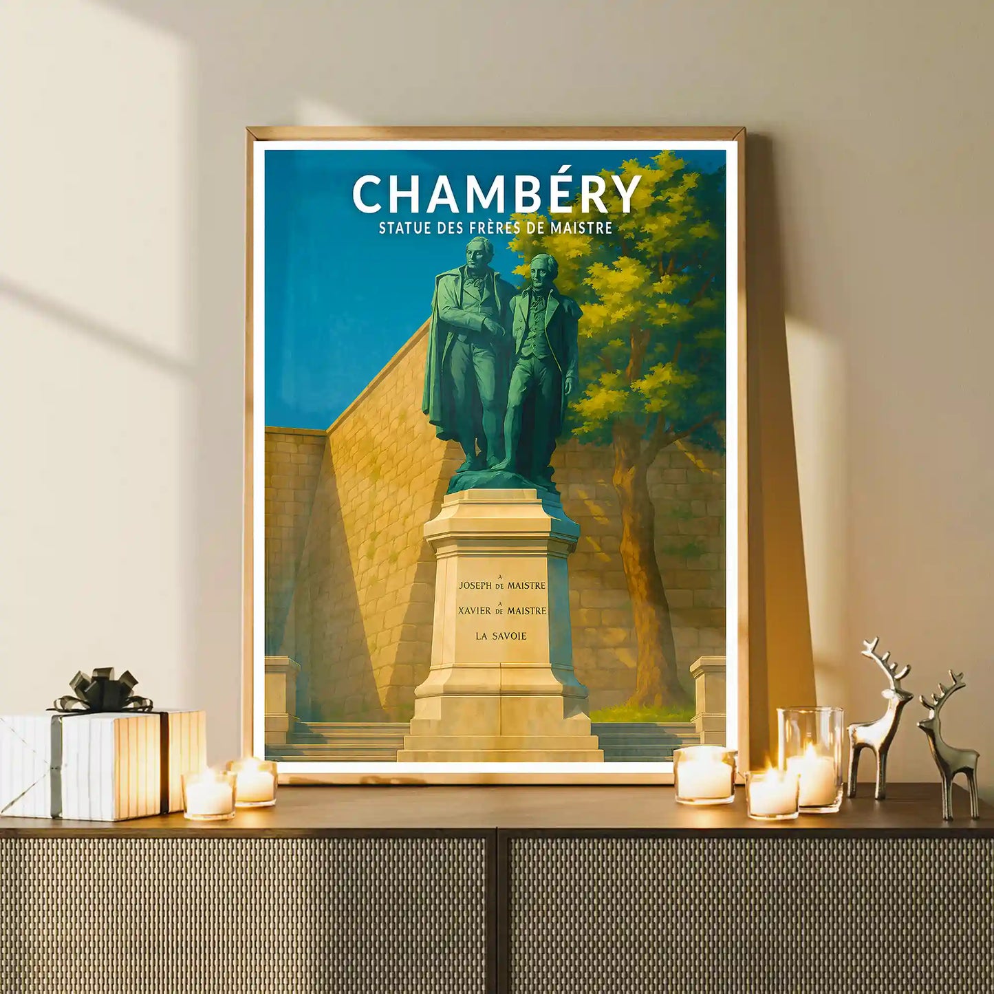 Affiche - Chambéry - Statue des Frères de Maistre