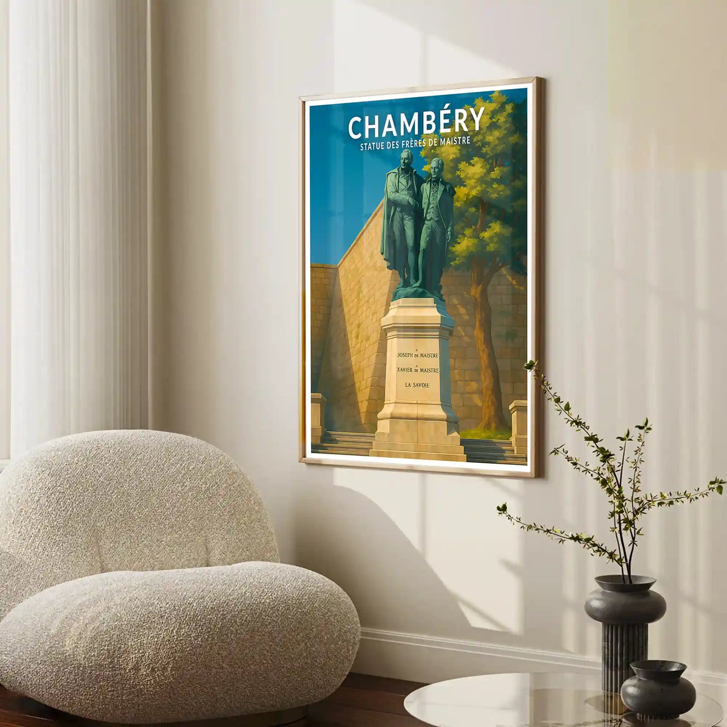 Affiche - Chambéry - Statue des Frères de Maistre