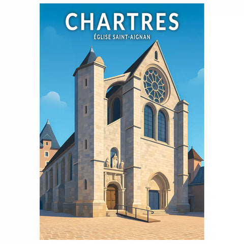 Affiche - Chartres - Église Saint-Aignan