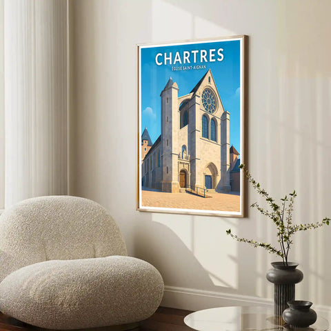 Affiche - Chartres - Église Saint-Aignan