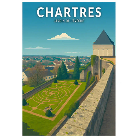 Affiche - Chartres - Jardin de l'Évêché