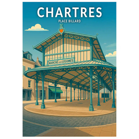 Affiche - Chartres - Place Billard