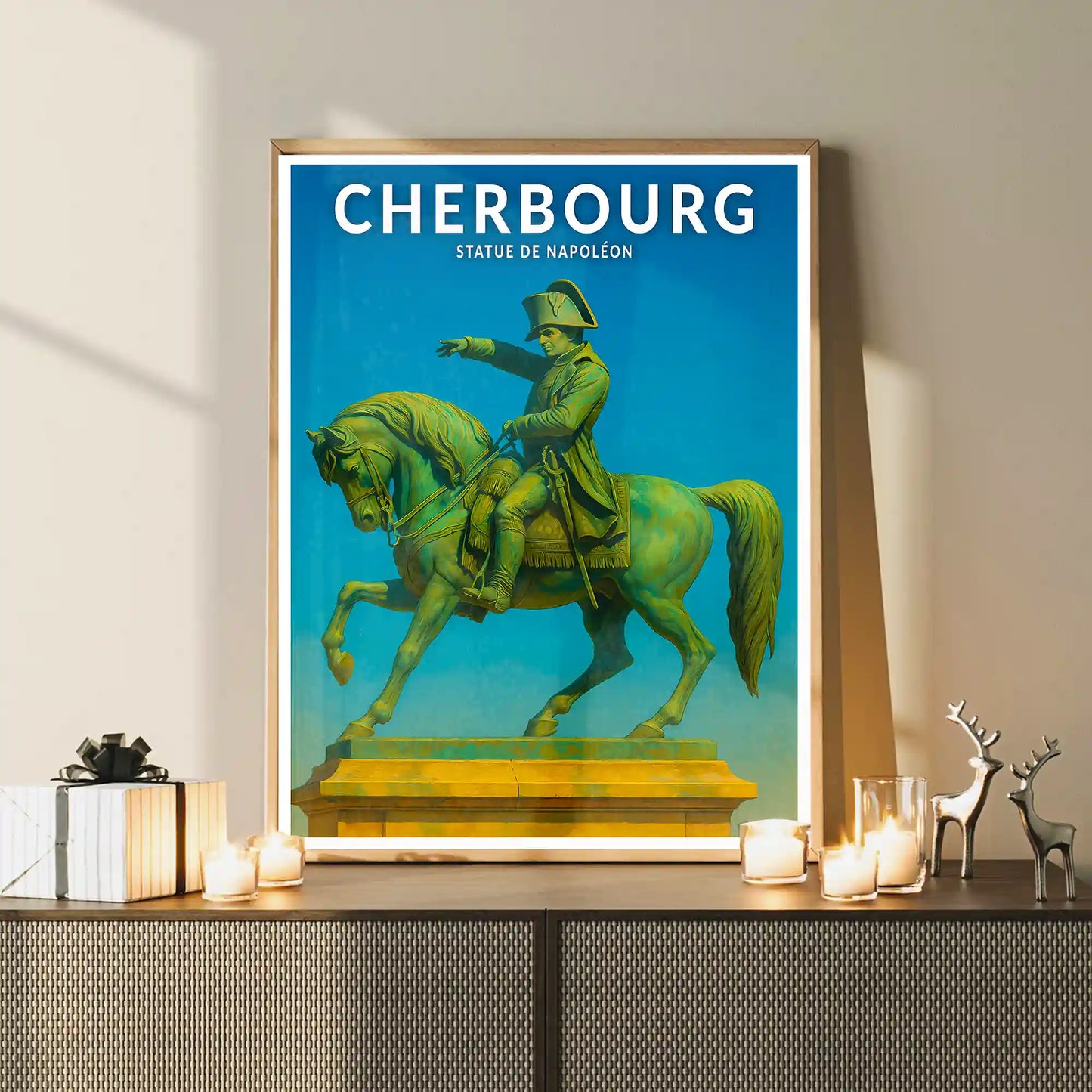 Affiche - Cherbourg - Statue de Napoléon