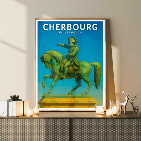 Affiche - Cherbourg - Statue de Napoléon