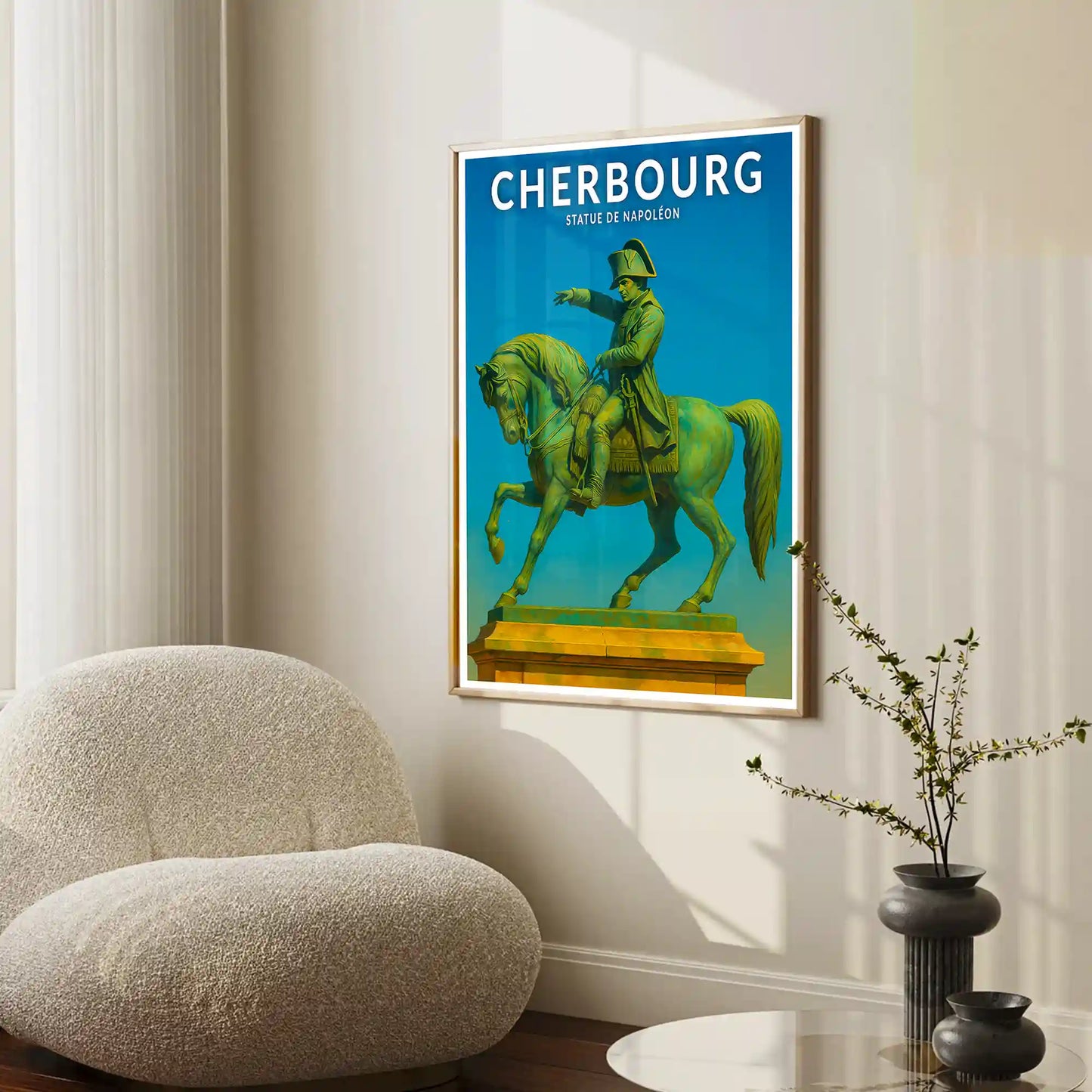 Affiche - Cherbourg - Statue de Napoléon