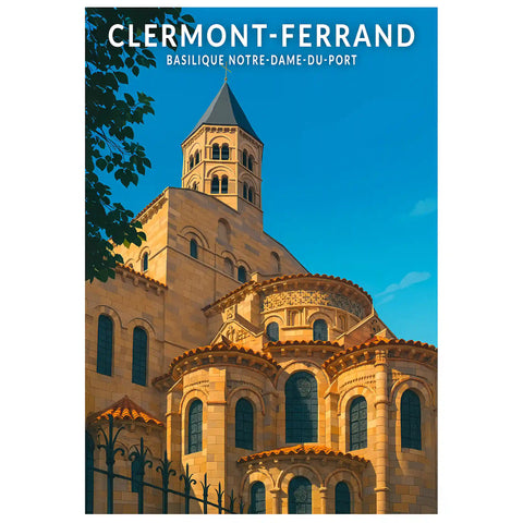 Affiche - Clermont-Ferrand - Basilique Notre-Dame-du-Port