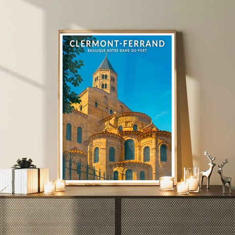 Affiche - Clermont-Ferrand - Basilique Notre-Dame-du-Port