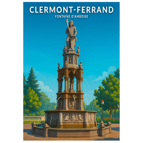 Affiche - Clermont-Ferrand - Fontaine d'Amboise