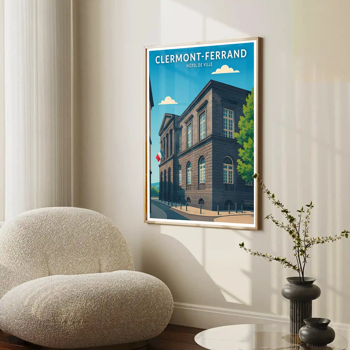 Affiche - Clermont-Ferrand - Hôtel de Ville