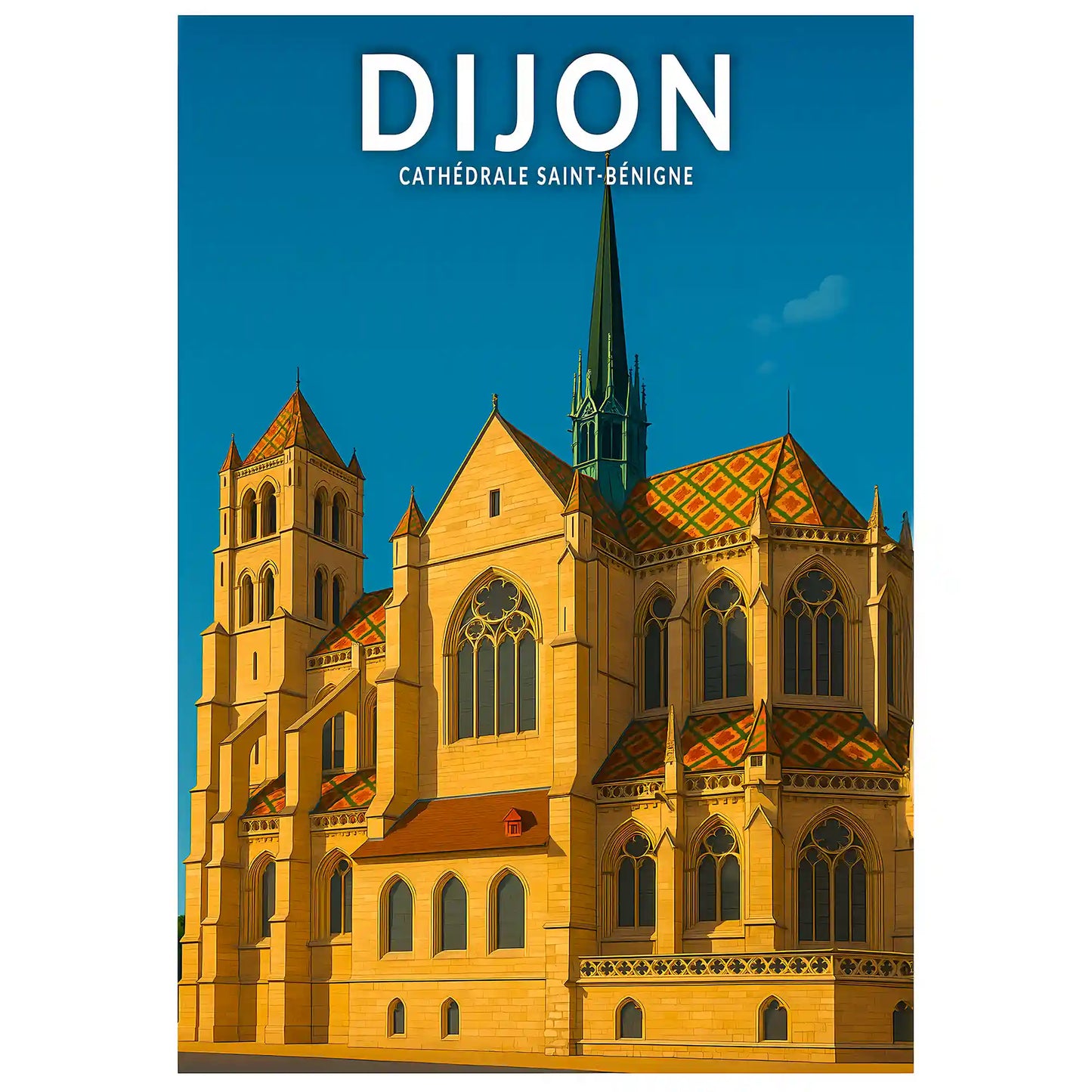Affiche - Dijon - Cathédrale Saint-Bénigne