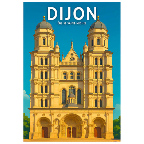 Affiche - Dijon - Église Saint-Michel
