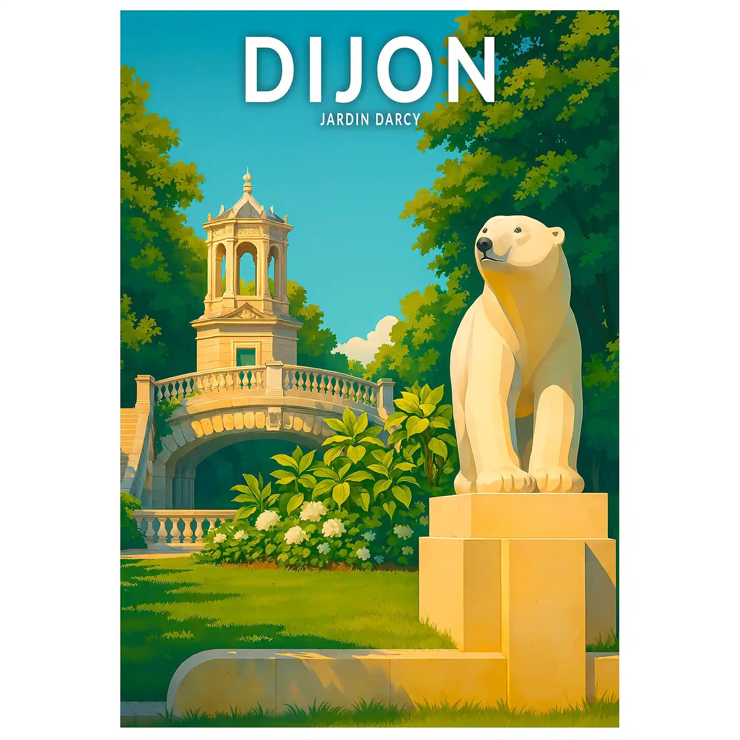 Affiche - Dijon - Jardin Darcy
