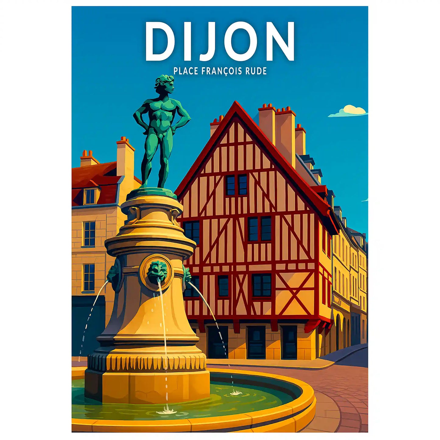 Affiche - Dijon - Place François Rude
