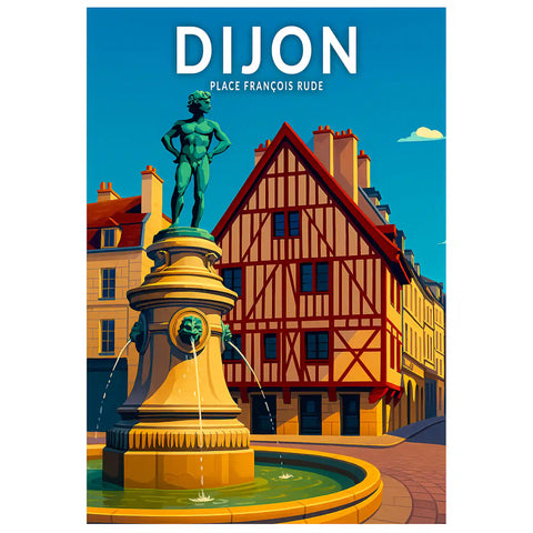 Affiche - Dijon - Place François Rude