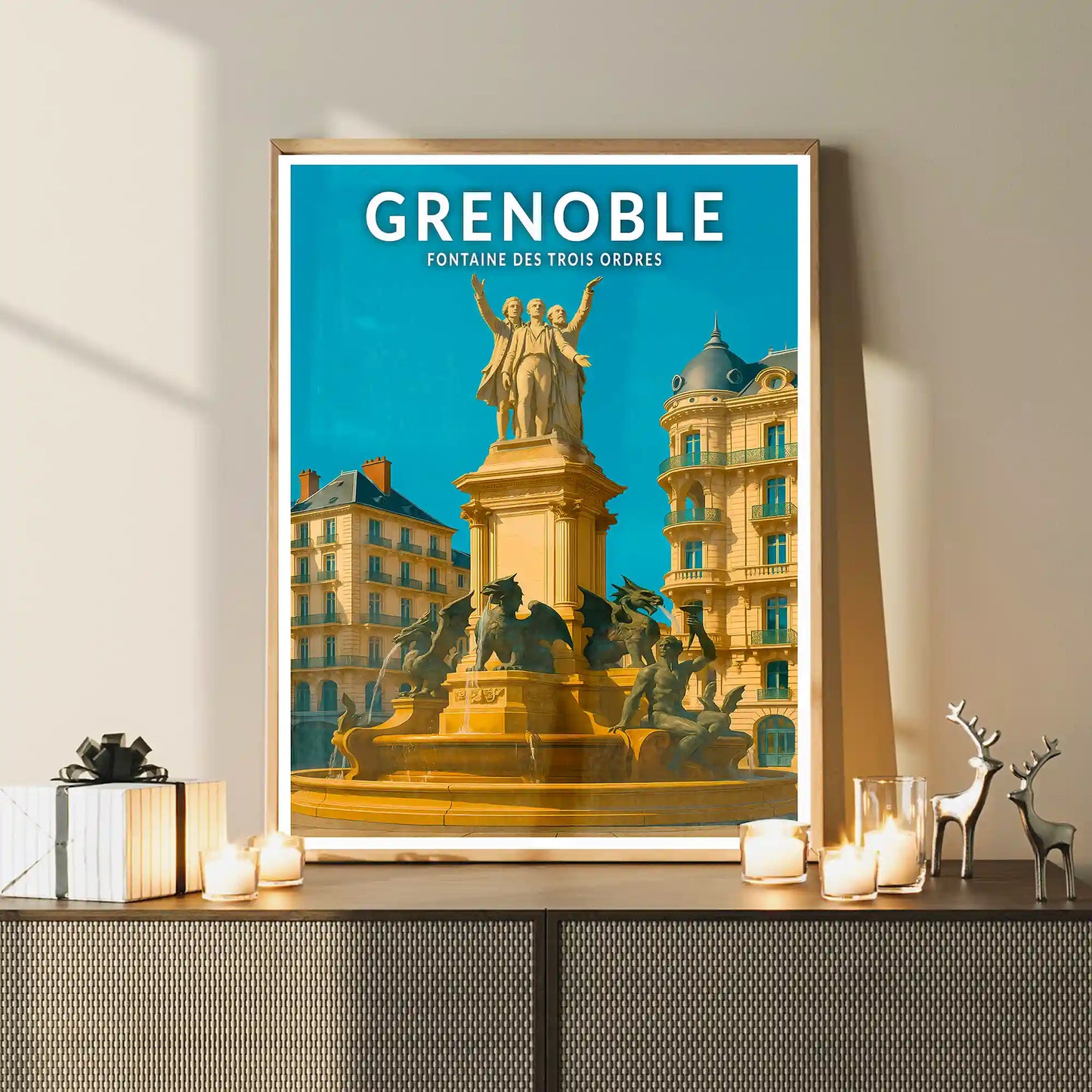 Affiche - Grenoble - Fontaine des Trois Ordes