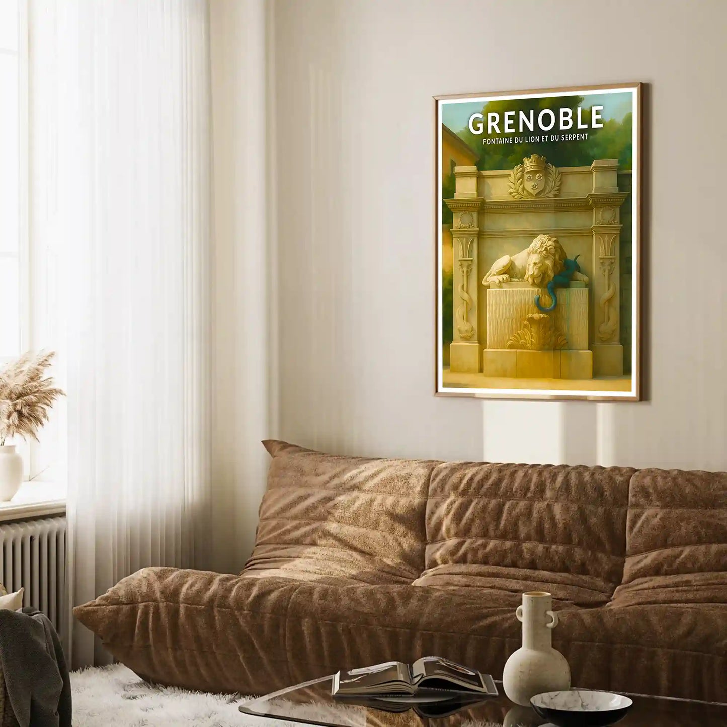 Affiche - Grenoble - Fontaine du Lion et du Serpent
