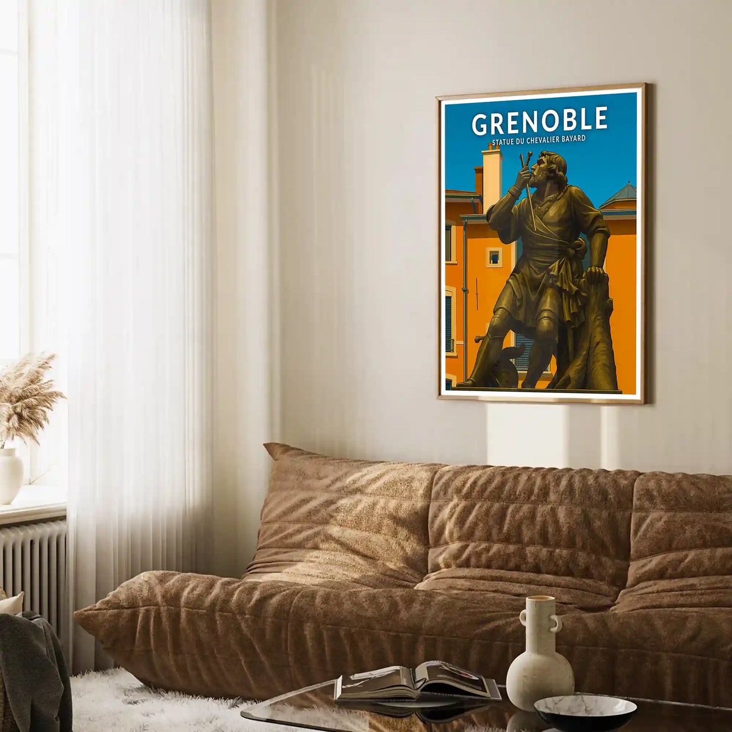 Affiche - Grenoble - Statue du Chevalier Bayard
