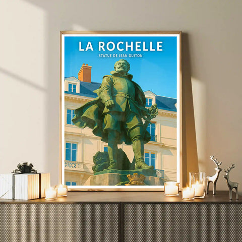 Affiche - La Rochelle - Statue de Jean Guiton