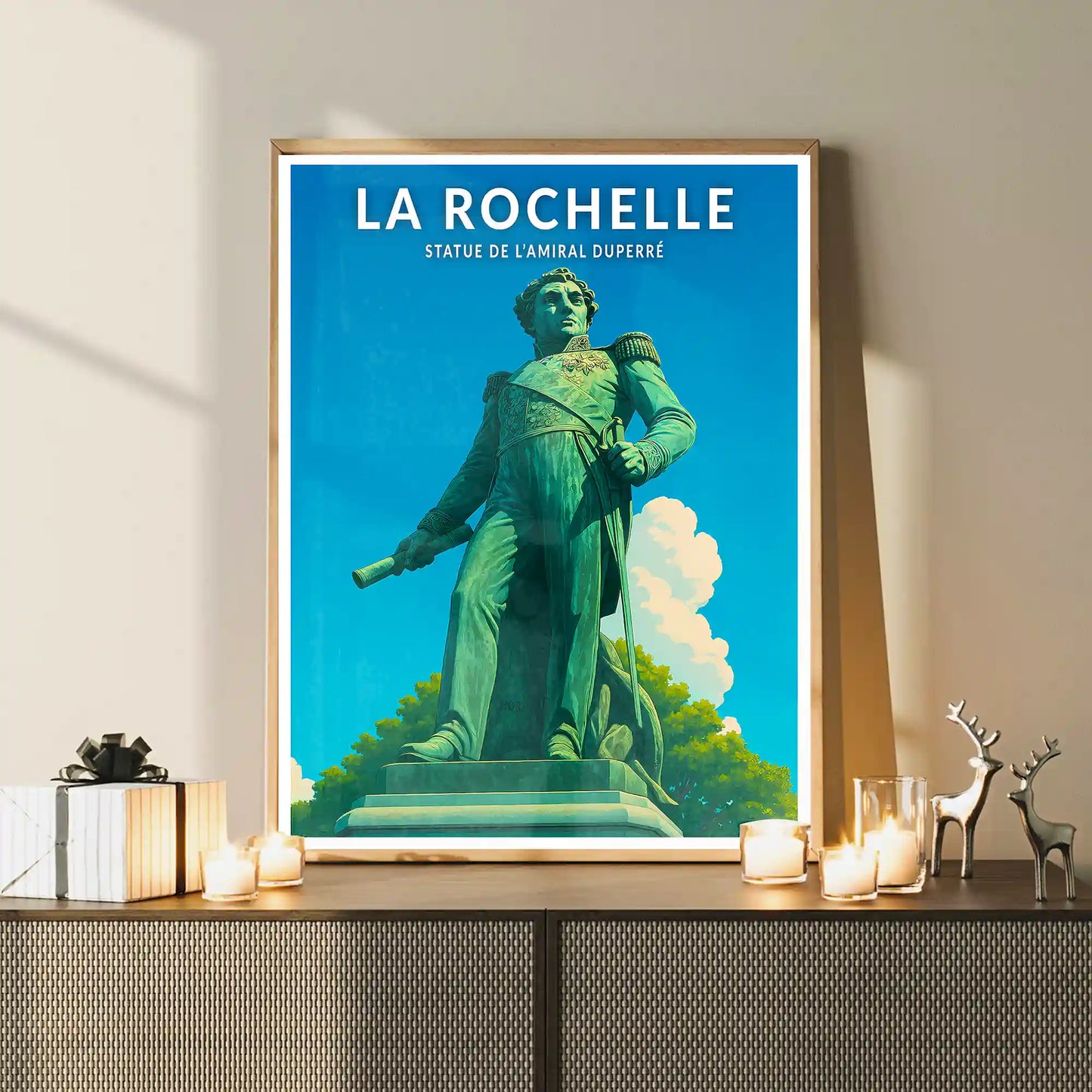 Affiche - La Rochelle - Statue de l'Amiral Duperré
