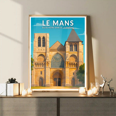 Affiche - Le Mans - Église-Notre-Dame-de-la-Couture