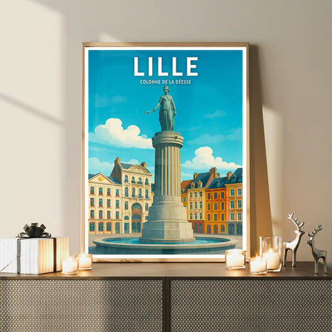 Affiche - Lille - Colonne de la Déesse