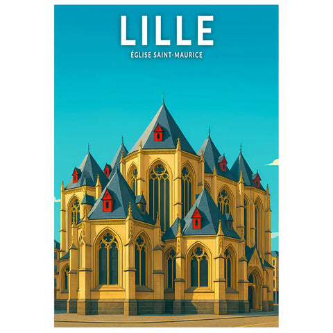 Affiche - Lille - Église Saint-Maurice