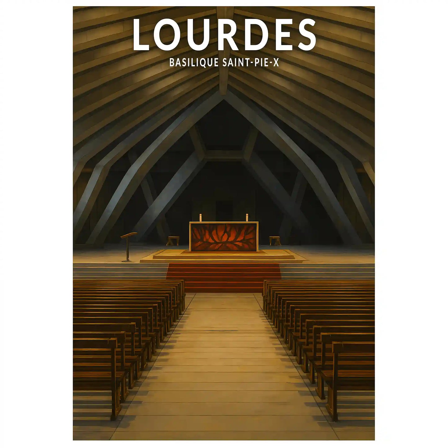 Affiche - Lourdes - Basilique Saint-Pie-X