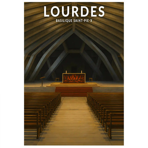 Affiche - Lourdes - Basilique Saint-Pie-X