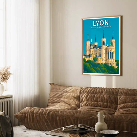 Affiche - Lyon - Basilique Notre-Dame-de-Fourvière