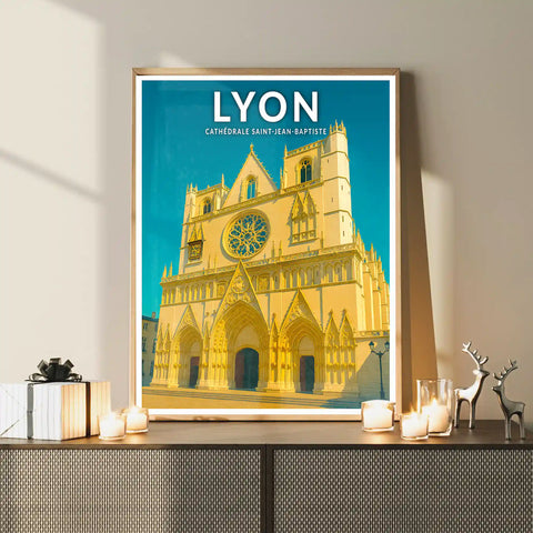 Affiche - Lyon - Cathédrale Saint-Jean-Baptiste