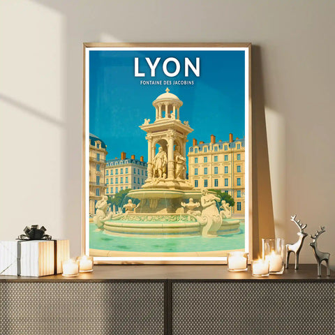 Affiche - Lyon - Fontaine des Jacobins