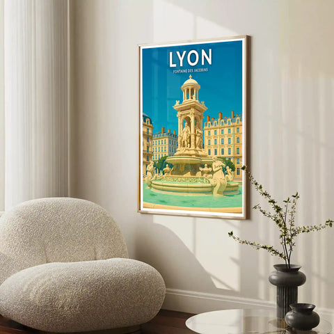 Affiche - Lyon - Fontaine des Jacobins